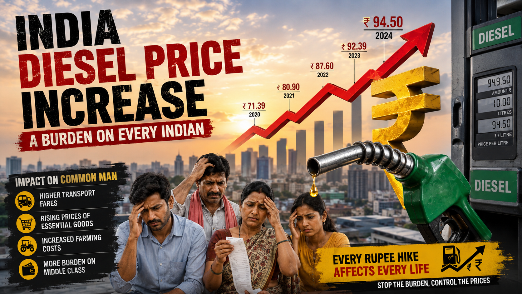 india diesel price increase